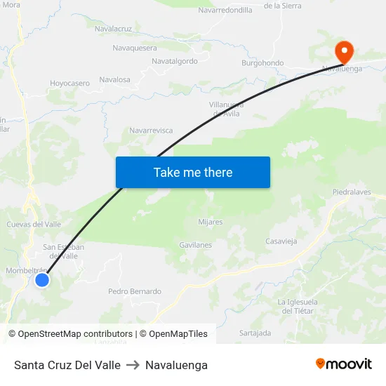 Santa Cruz Del Valle to Navaluenga map