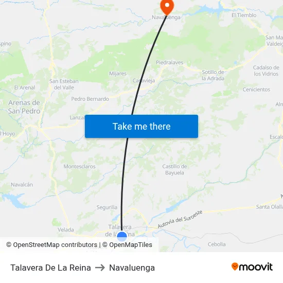 Talavera De La Reina to Navaluenga map