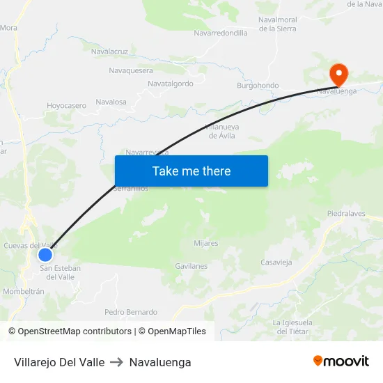 Villarejo Del Valle to Navaluenga map