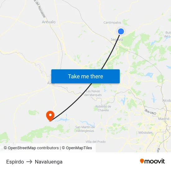 Espirdo to Navaluenga map