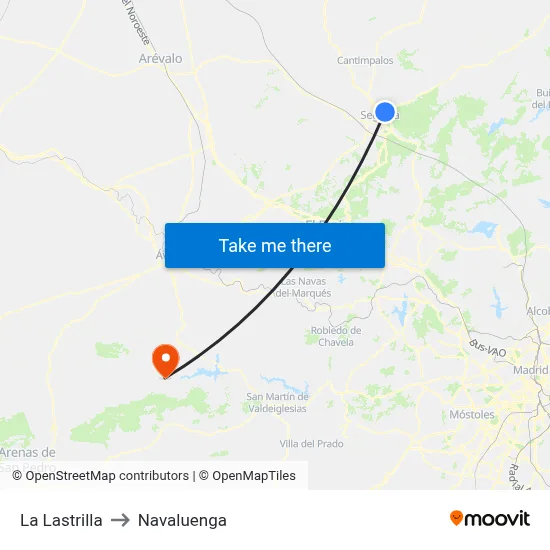 La Lastrilla to Navaluenga map