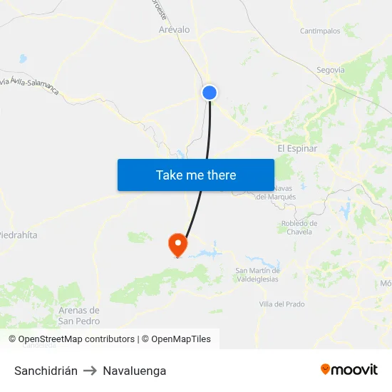 Sanchidrián to Navaluenga map