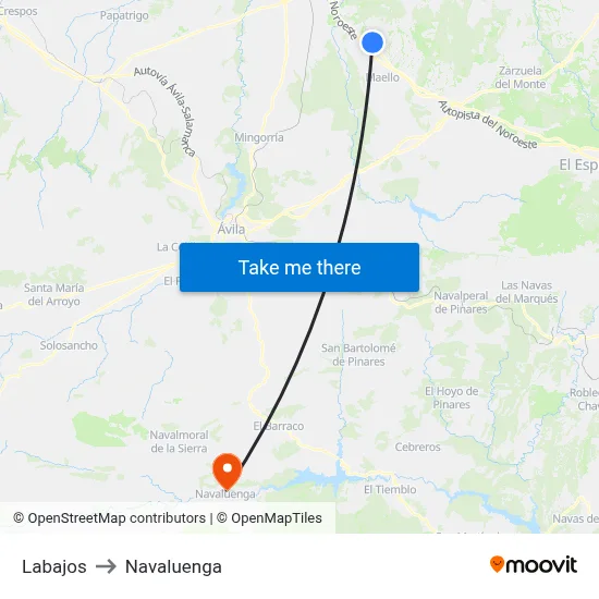 Labajos to Navaluenga map