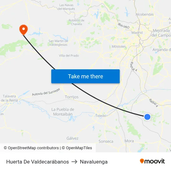 Huerta De Valdecarábanos to Navaluenga map