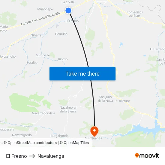 El Fresno to Navaluenga map