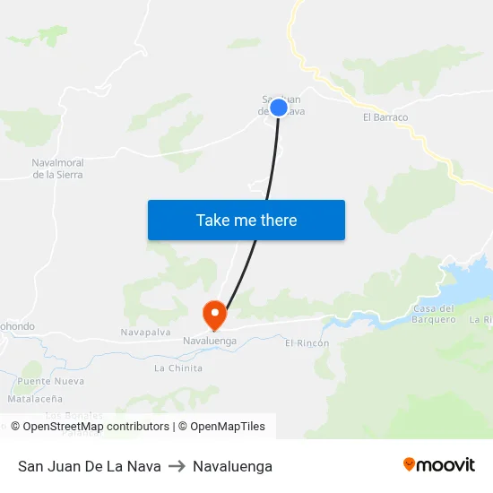 San Juan De La Nava to Navaluenga map