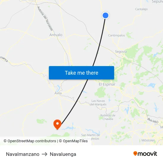 Navalmanzano to Navaluenga map