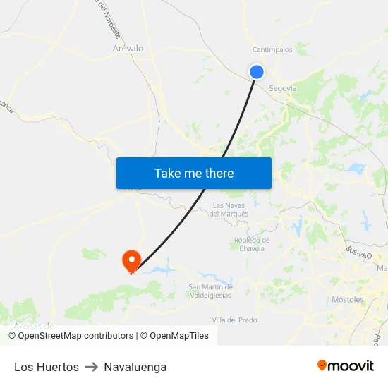 Los Huertos to Navaluenga map