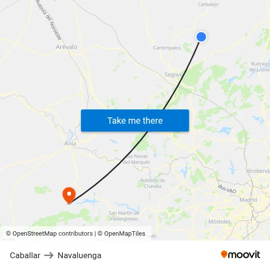Caballar to Navaluenga map