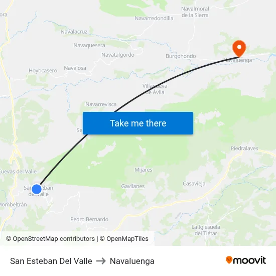 San Esteban Del Valle to Navaluenga map