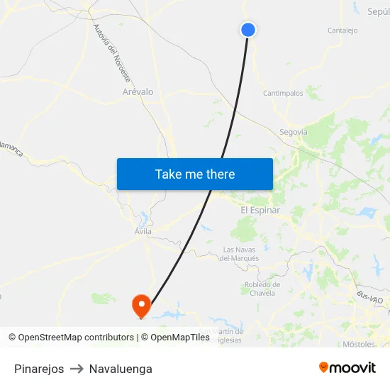Pinarejos to Navaluenga map