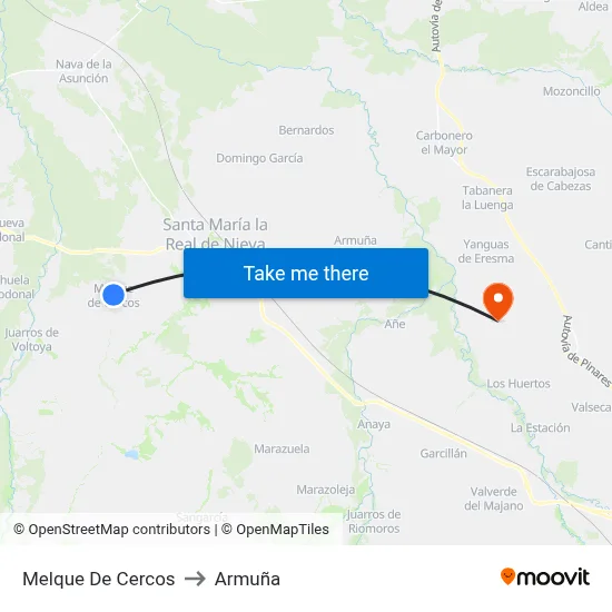 Melque De Cercos to Armuña map