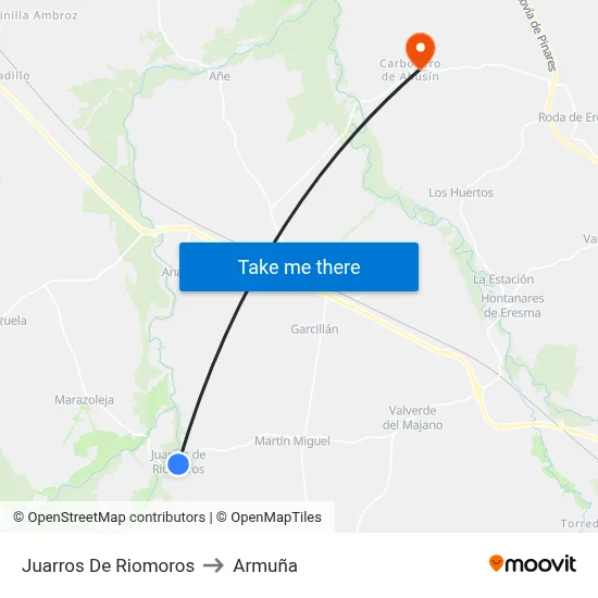 Juarros De Riomoros to Armuña map