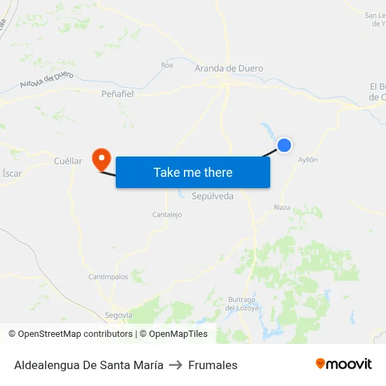 Aldealengua De Santa María to Frumales map