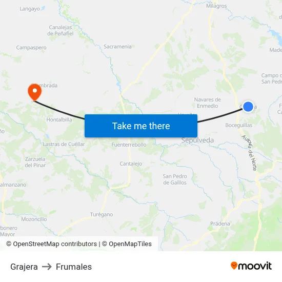 Grajera to Frumales map