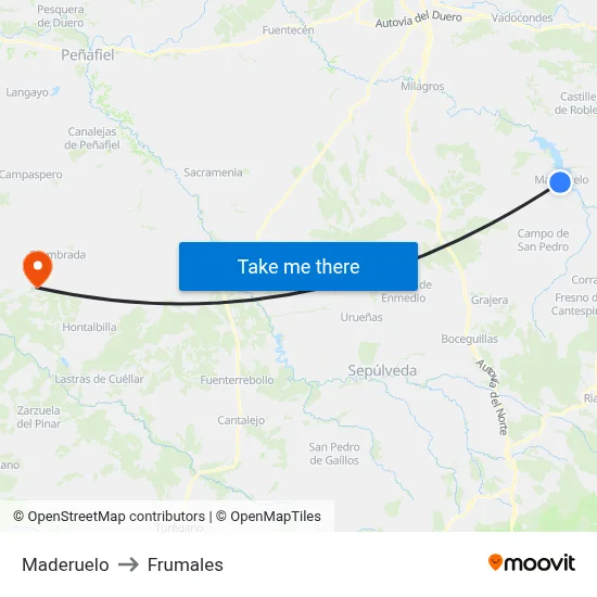 Maderuelo to Frumales map