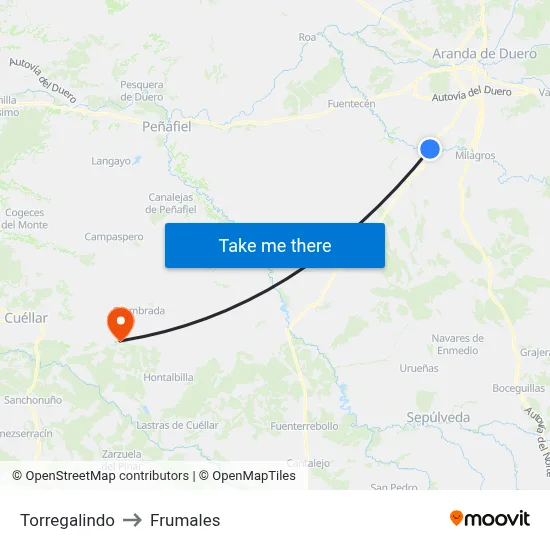 Torregalindo to Frumales map