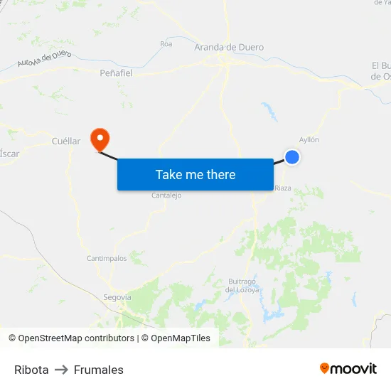 Ribota to Frumales map