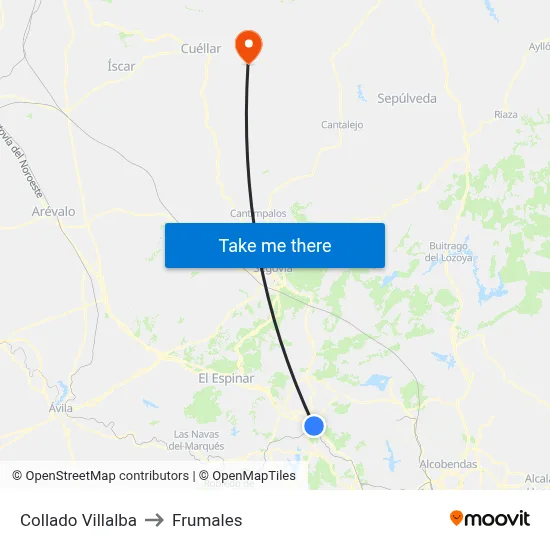 Collado Villalba to Frumales map