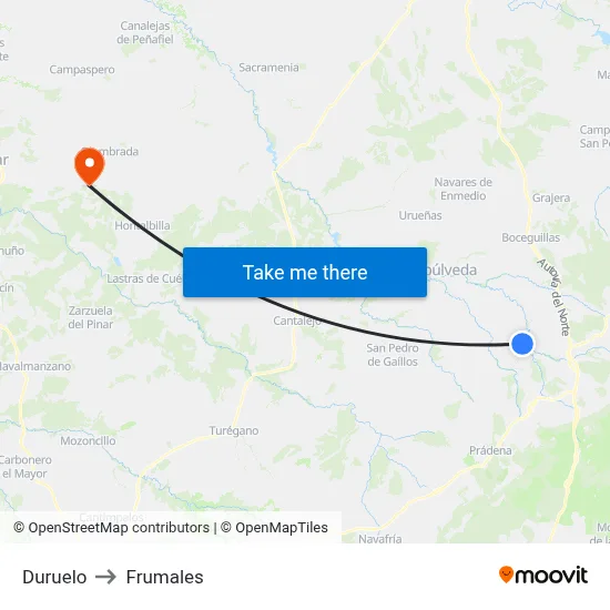 Duruelo to Frumales map