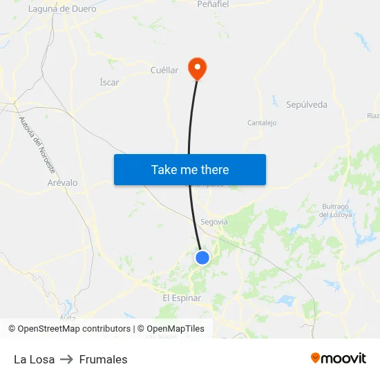 La Losa to Frumales map