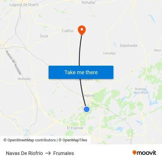 Navas De Riofrío to Frumales map