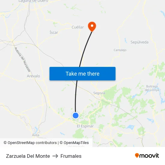 Zarzuela Del Monte to Frumales map