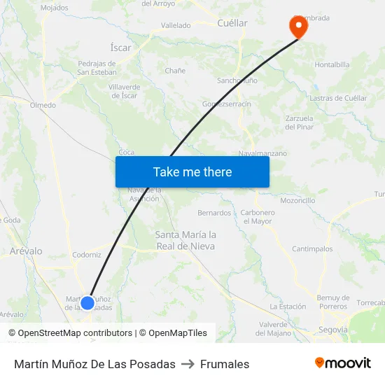Martín Muñoz De Las Posadas to Frumales map