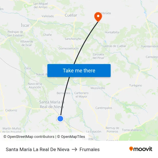 Santa María La Real De Nieva to Frumales map