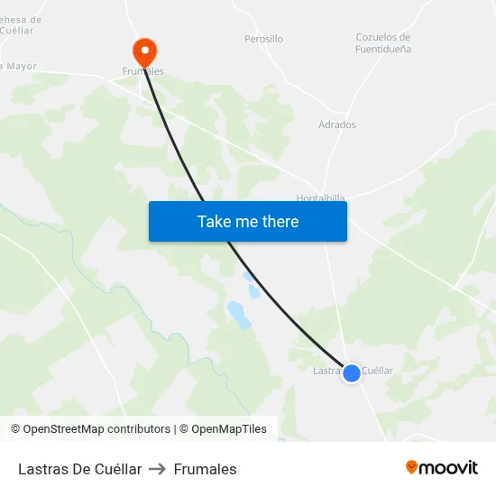 Lastras De Cuéllar to Frumales map