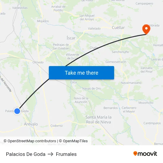 Palacios De Goda to Frumales map