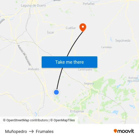 Muñopedro to Frumales map