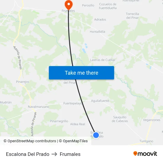Escalona Del Prado to Frumales map
