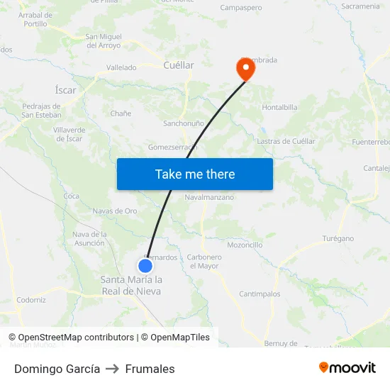Domingo García to Frumales map