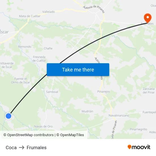 Coca to Frumales map