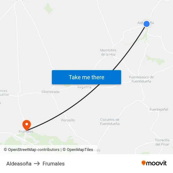 Aldeasoña to Frumales map