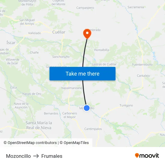 Mozoncillo to Frumales map
