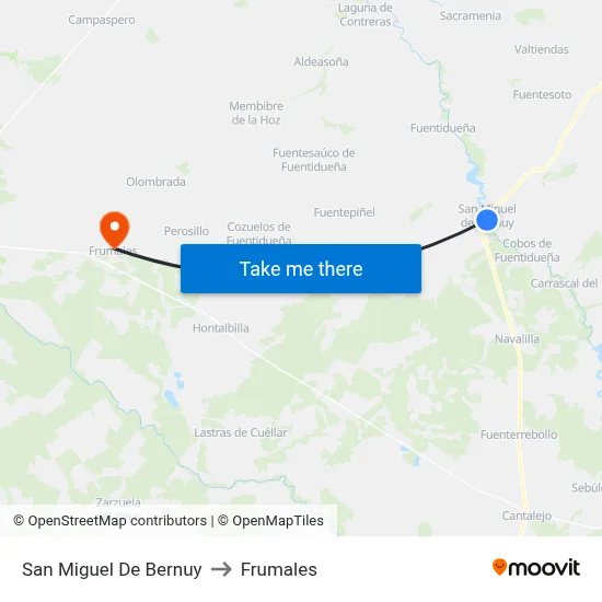 San Miguel De Bernuy to Frumales map
