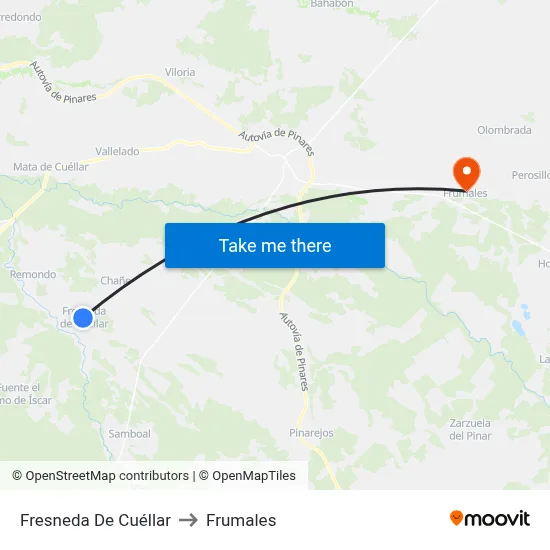 Fresneda De Cuéllar to Frumales map