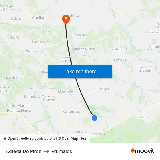 Adrada De Pirón to Frumales map