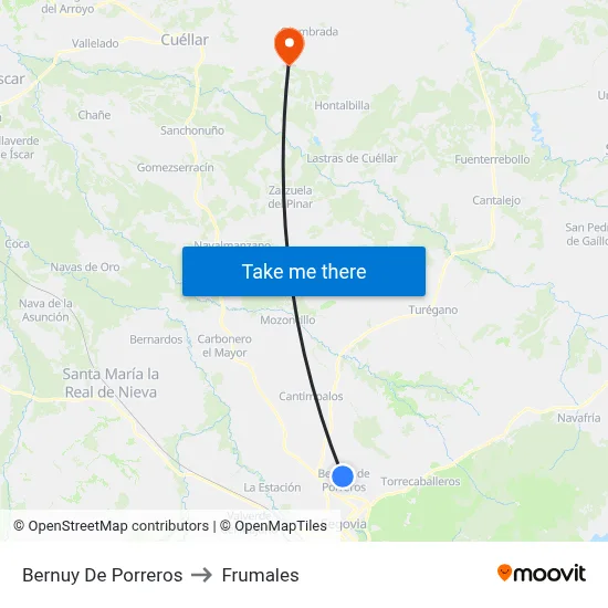 Bernuy De Porreros to Frumales map