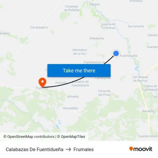 Calabazas De Fuentidueña to Frumales map