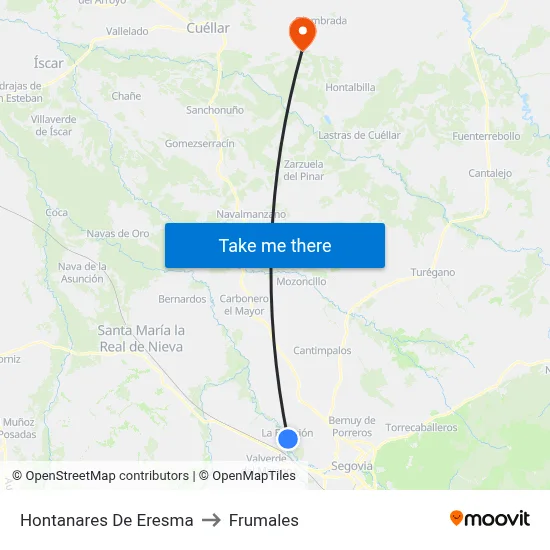 Hontanares De Eresma to Frumales map