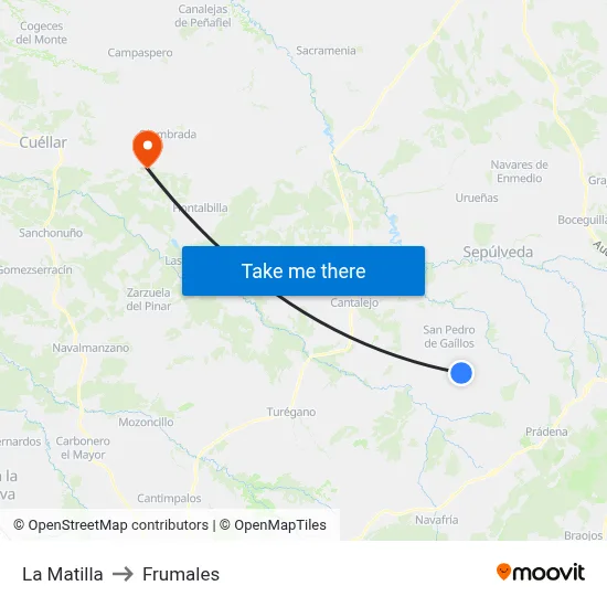 La Matilla to Frumales map
