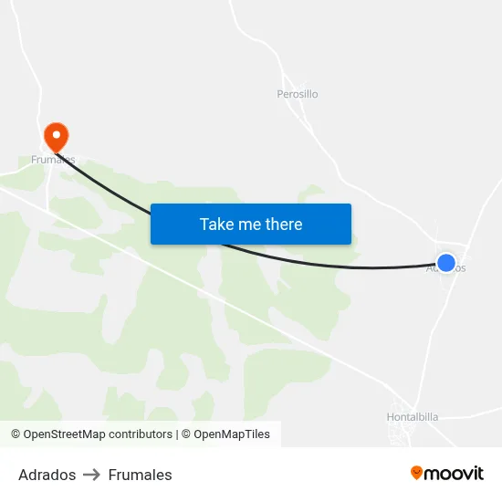 Adrados to Frumales map