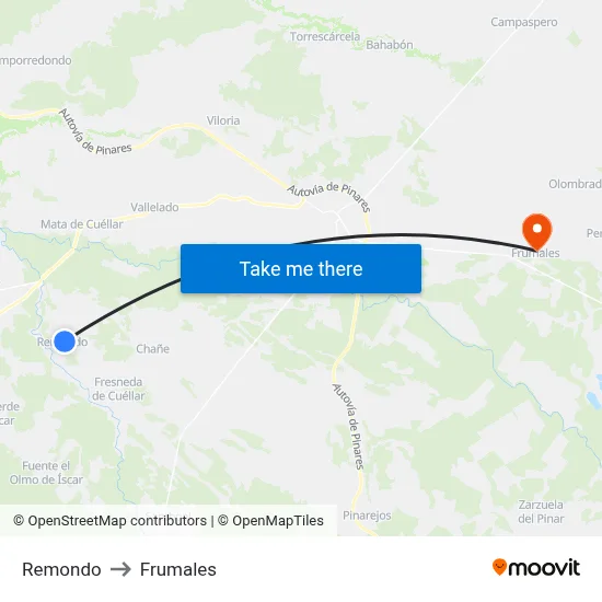 Remondo to Frumales map