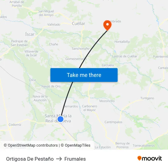 Ortigosa De Pestaño to Frumales map