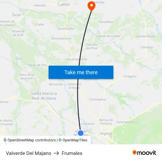 Valverde Del Majano to Frumales map
