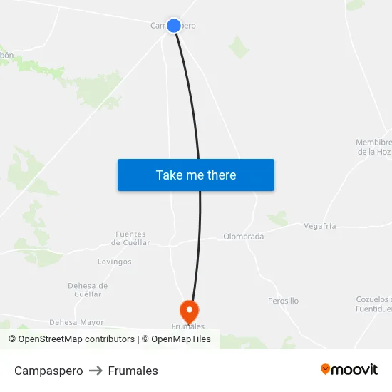 Campaspero to Frumales map