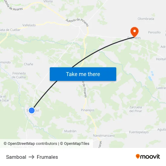 Samboal to Frumales map